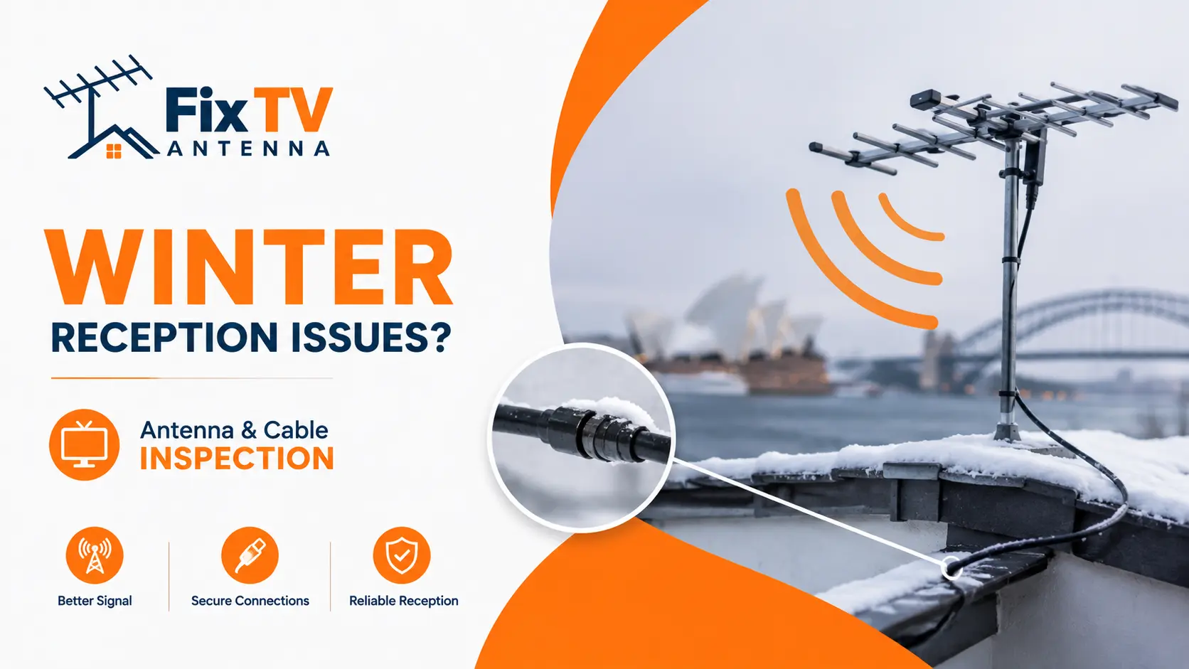 TV antenna and cable inspection for winter reception issues in Sydney